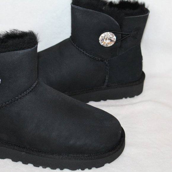 UGG BAILEY CRYSTAL MINI SUEDE SHEARLING BOOTS - Picture 4 of 8